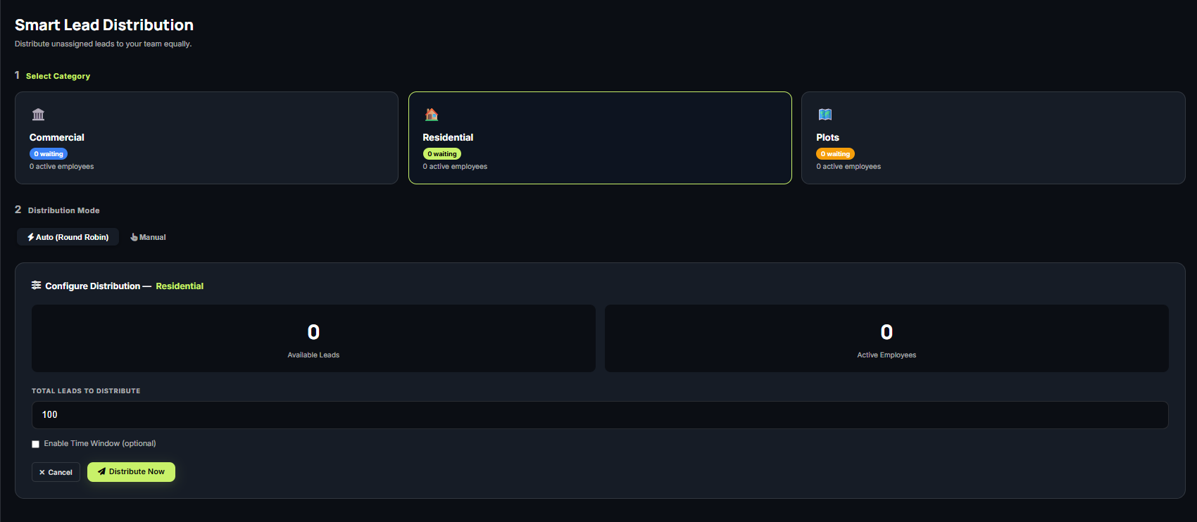 Lead Distribution Interface